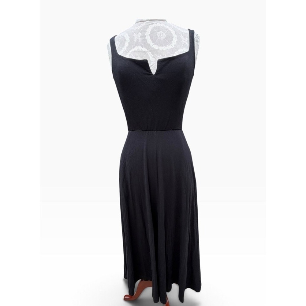 Reformation Jeans Black Tencel Dress Sleeveless Stretch Fit Flare M Pockets